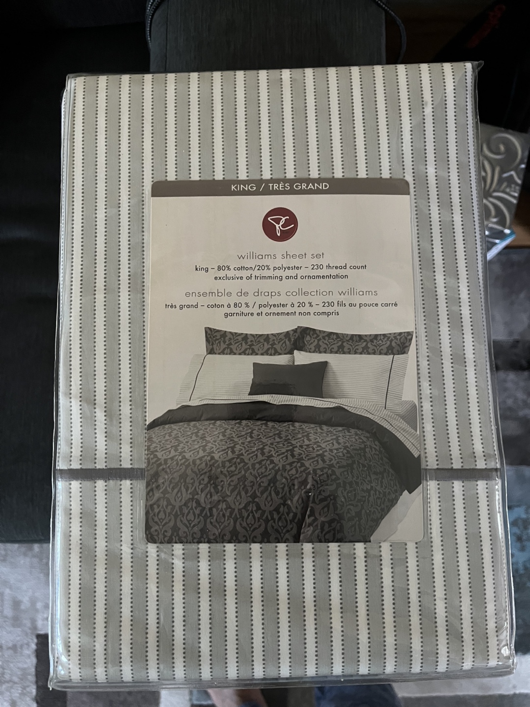 Williams Collection King Sheet Set - Grey Damask - photo 2