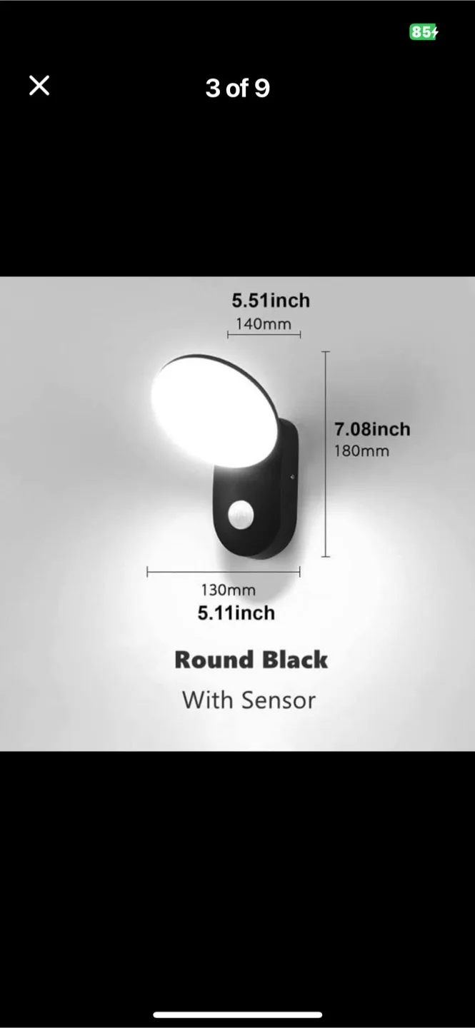 New - Outdoor Motion Sensor Wall Light - IP65 Waterproof image indicator(2)