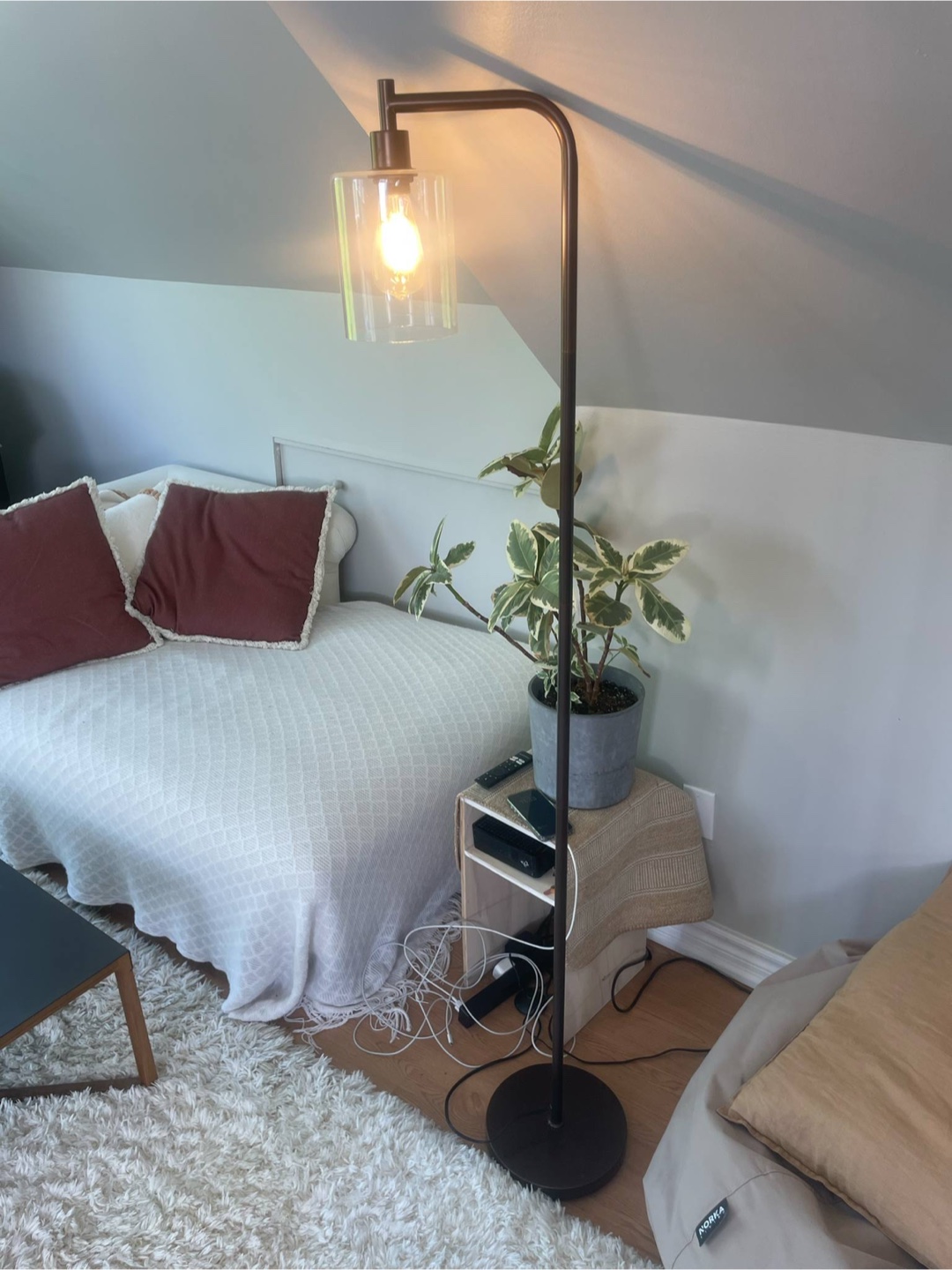 Modern Arc Floor Lamp with Glass Shade - photo 2