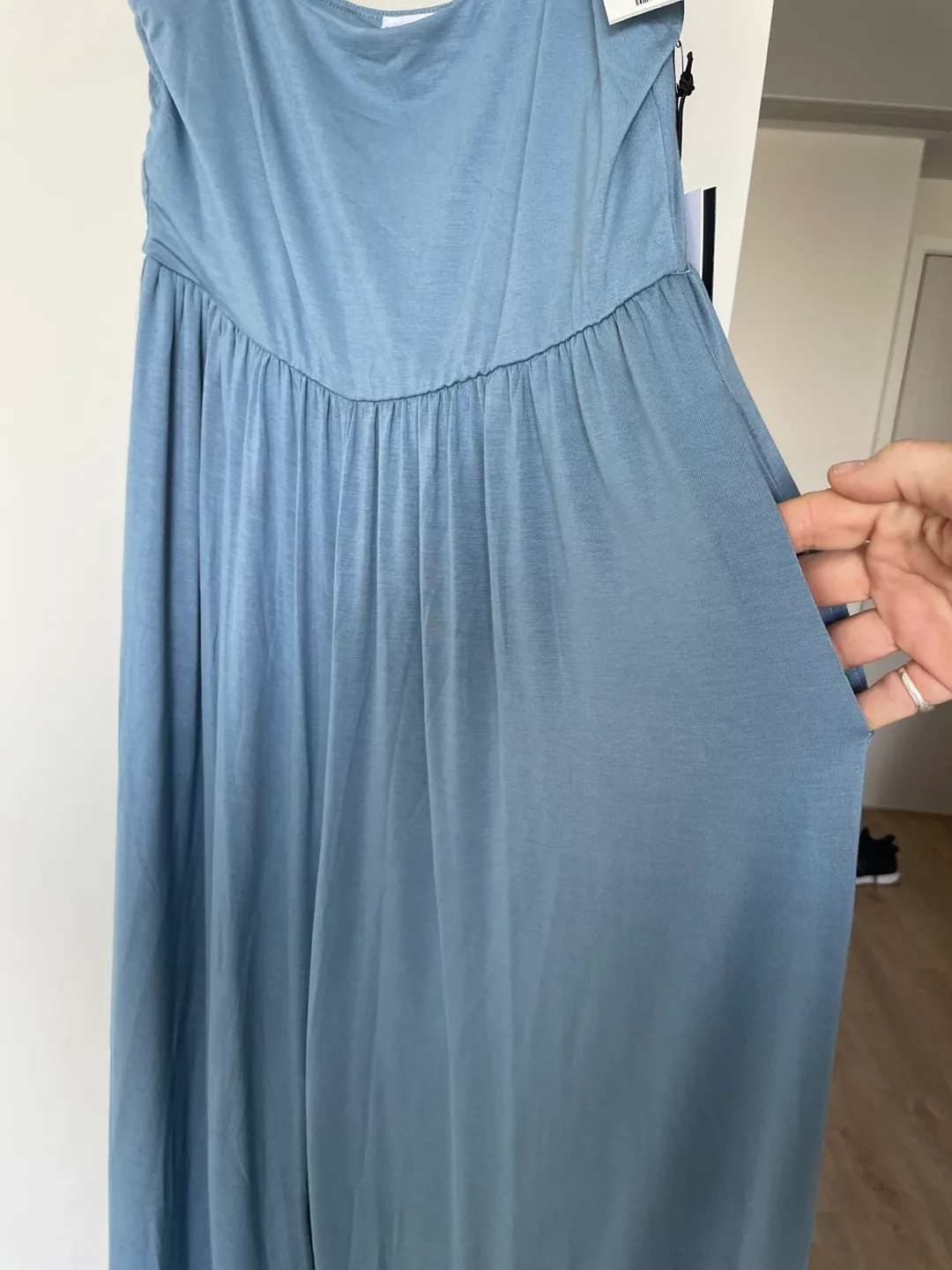 Love Life Essentials Dusty Blue Wide Leg Jumpsuit - Size L/G image indicator(6)