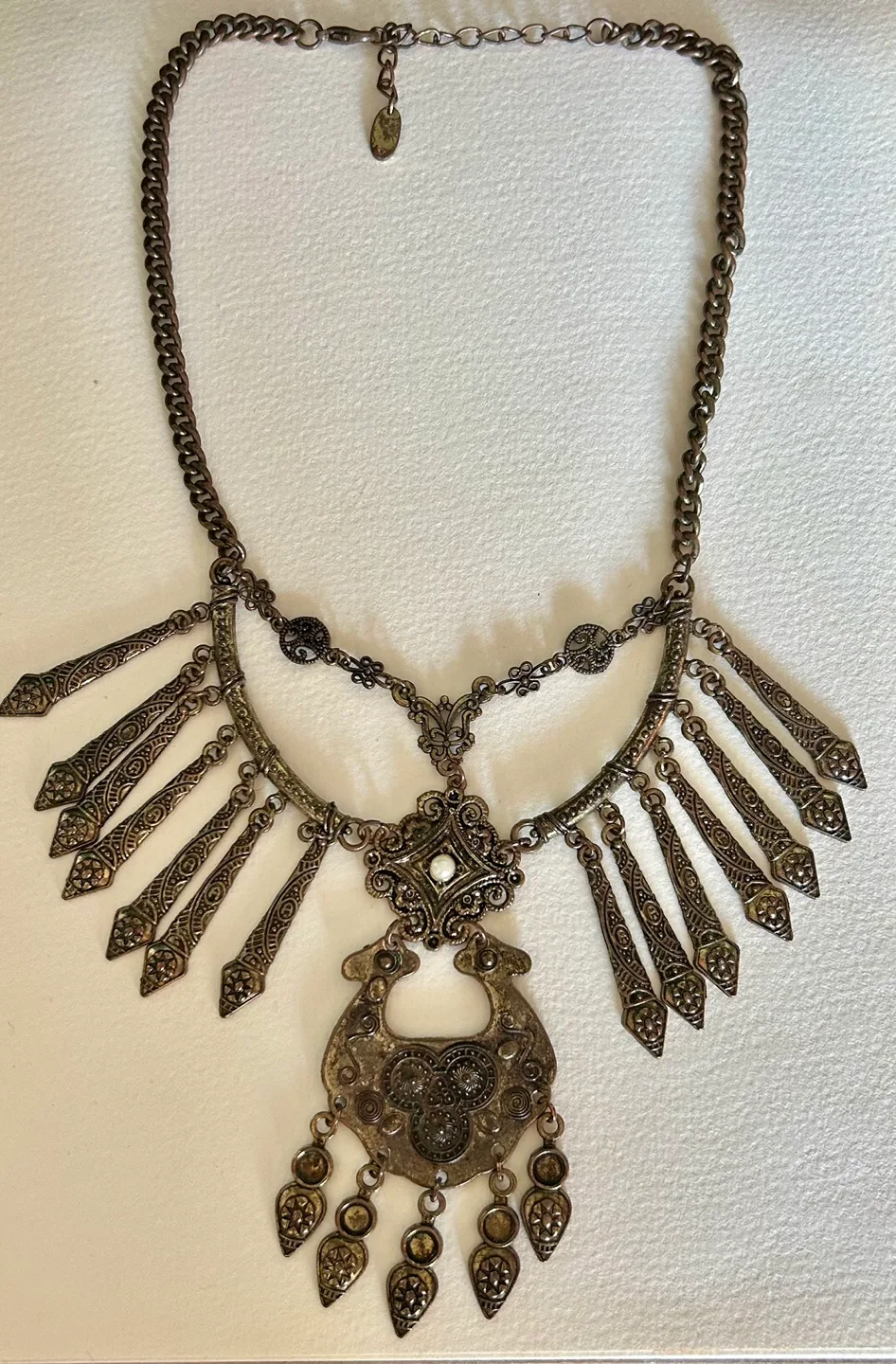 Vintage ornate statement necklace thumbnail