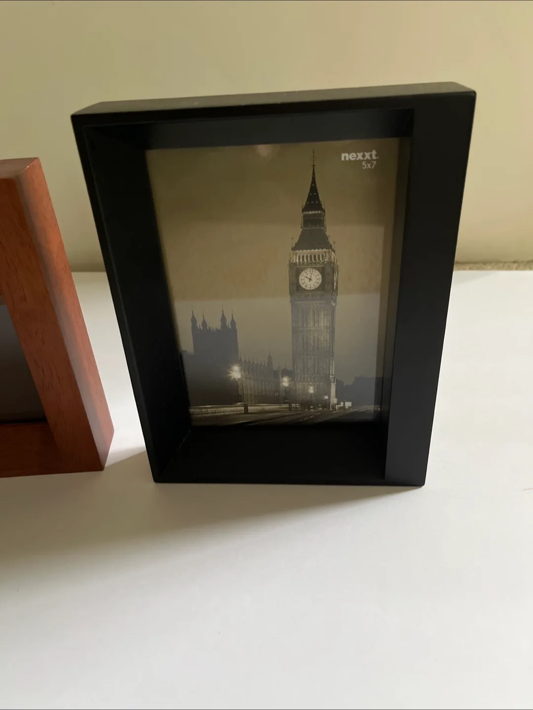 Two Square Picture Frames - Black & Wood thumbnail