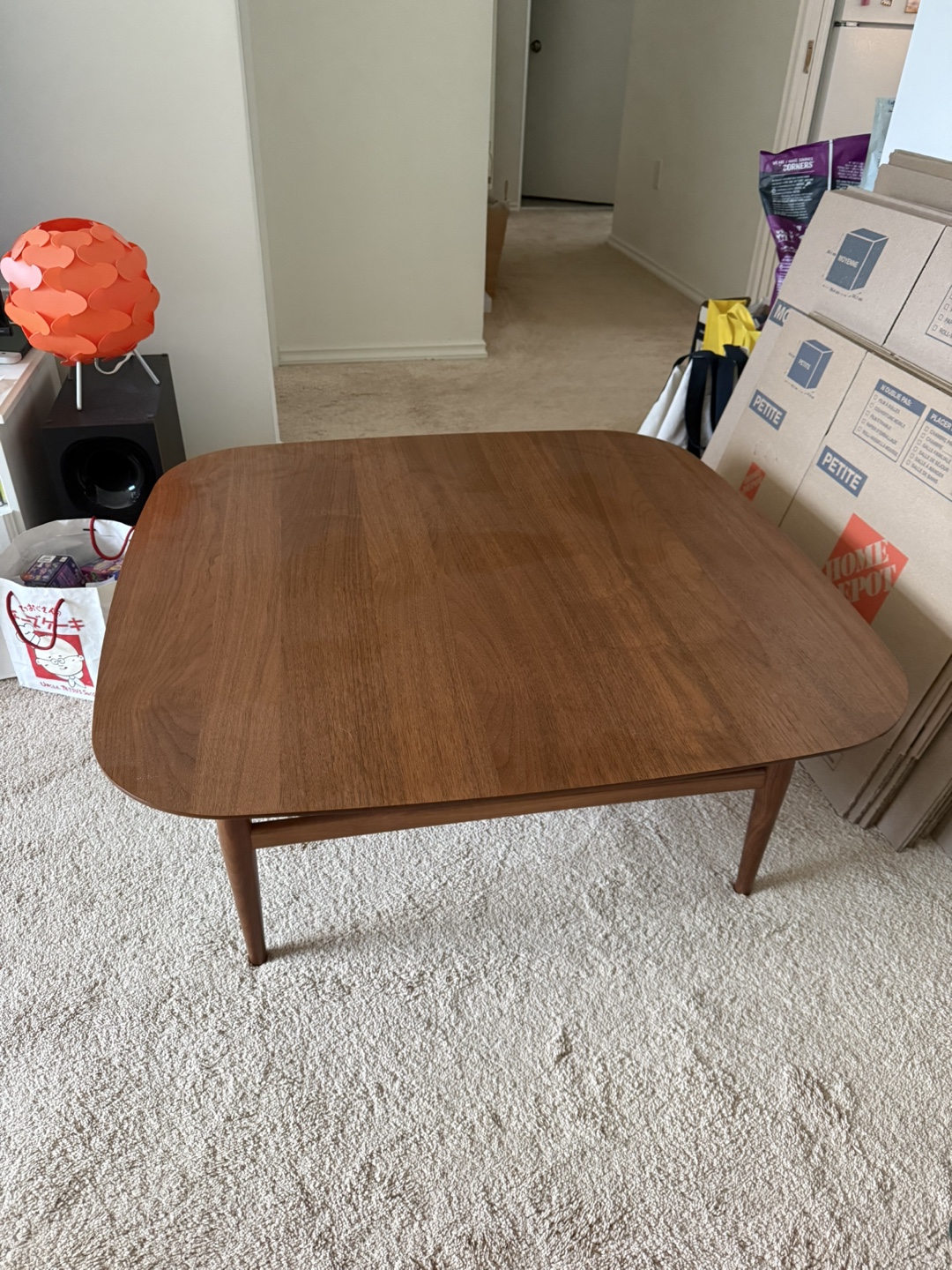 Mid-Century Modern Walnut Square Coffee Table - photo 2