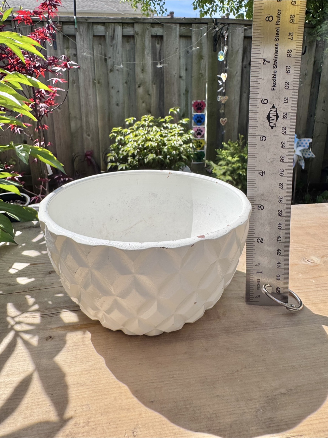 Flower Pot - White,Needs Repaint - photo 5