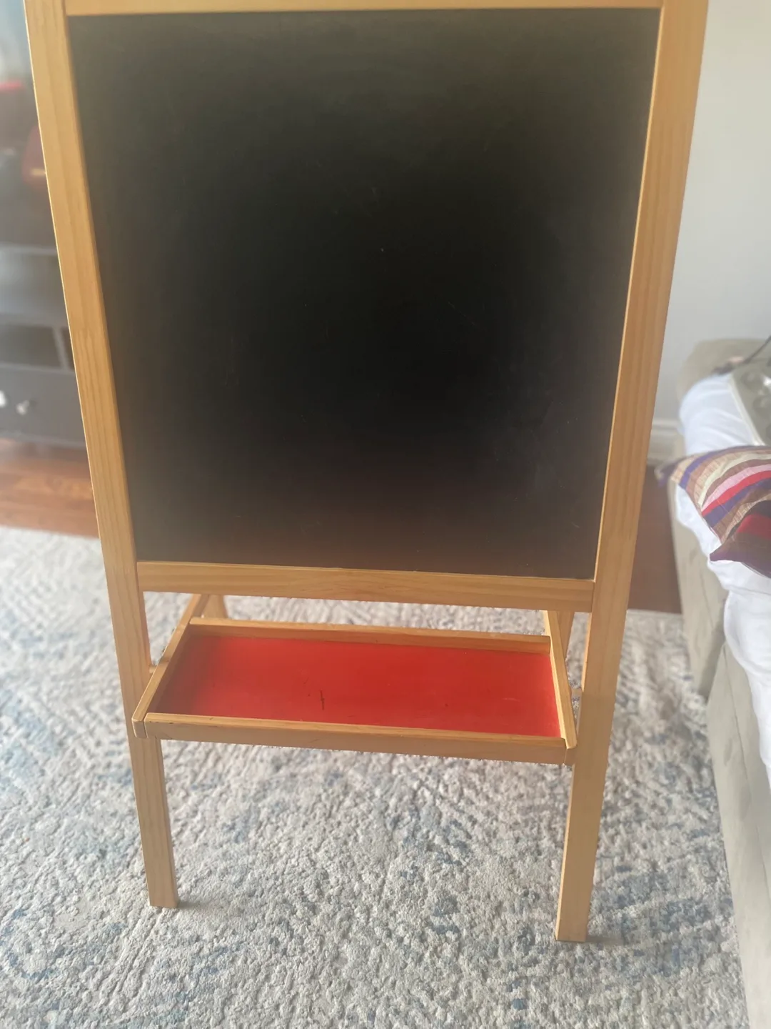 Kids Wooden Easel with Chalkboard and Tray thumbnail