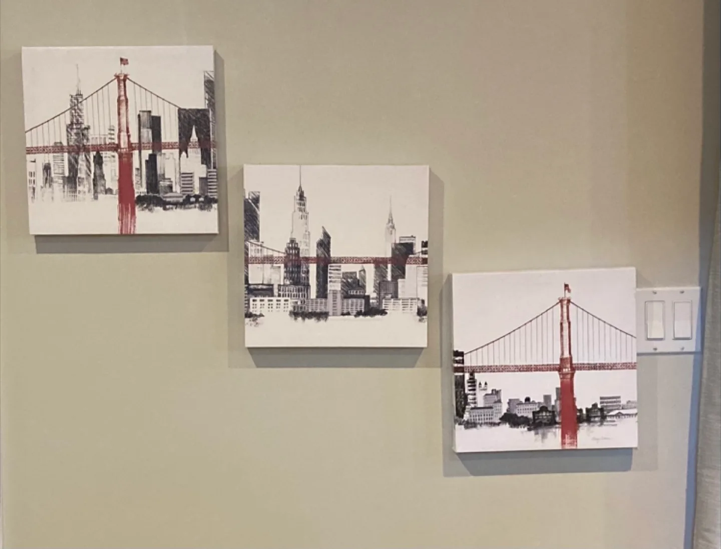 3 bridge themed canvas panel set. Stouffville pickup thumbnail
