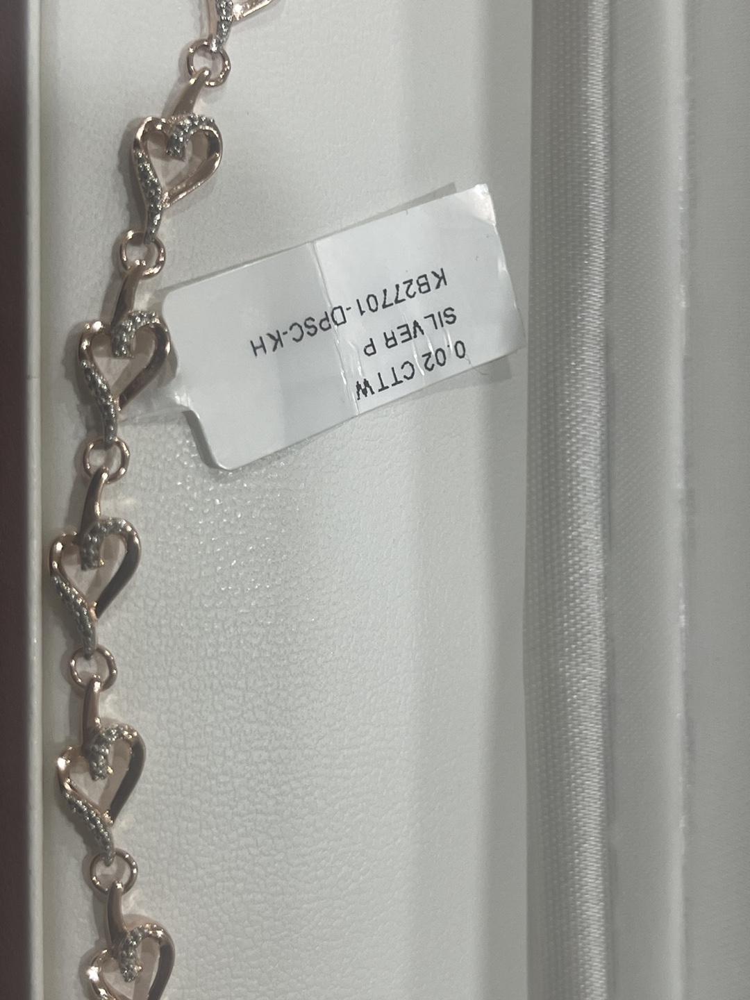 Genuine Diamond Silver Bracelet with Hearts - photo 3