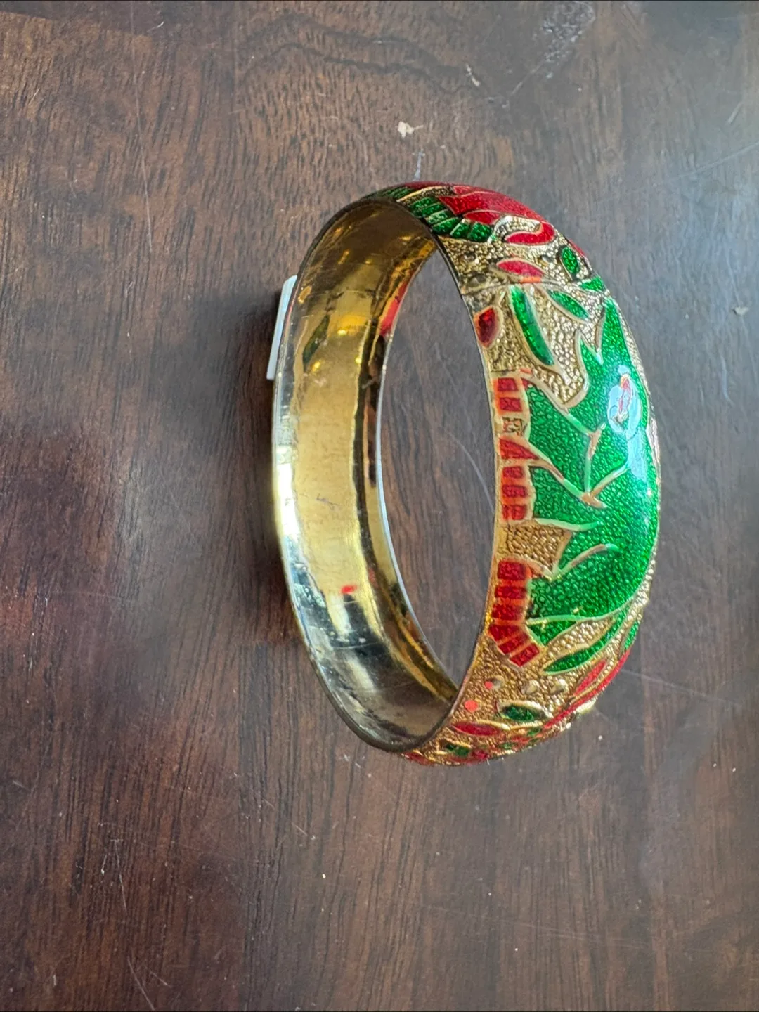 Vintage Red and Green Floral Design bracelet image indicator(2)