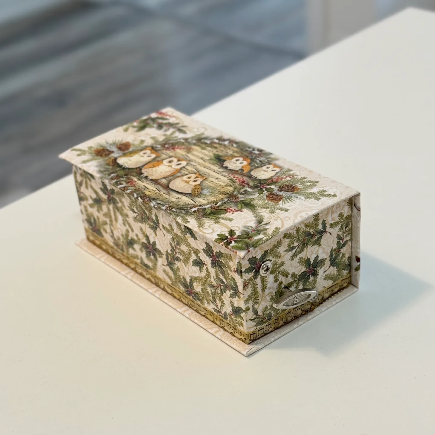 Vintage Christmas Owl Music Box image indicator(3)