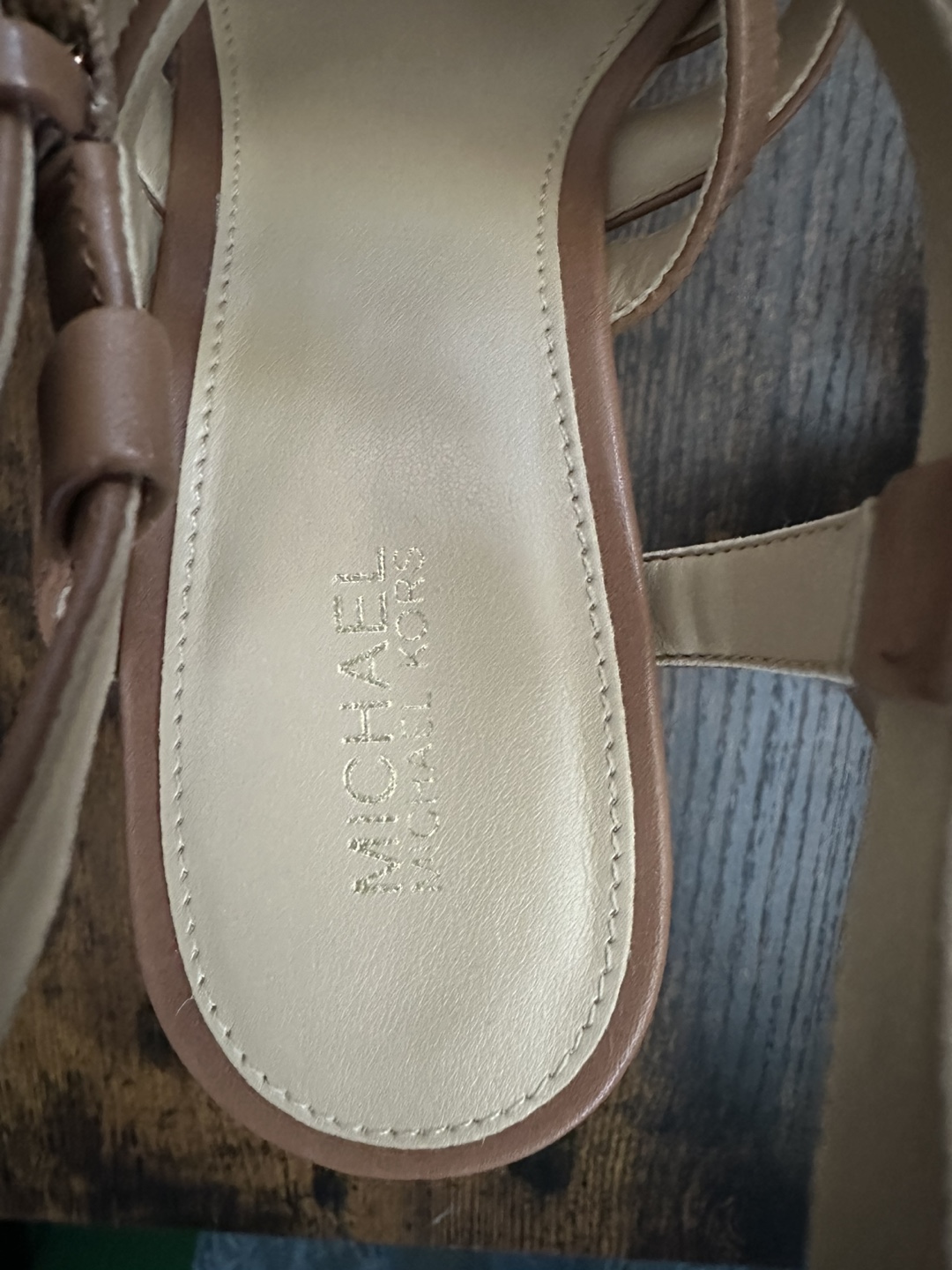 Michael Kors Tan Leather Wedge Sandals - photo 3