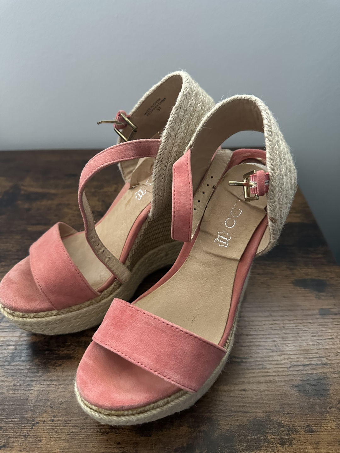 Aldo Coral Suede Wedge Sandals