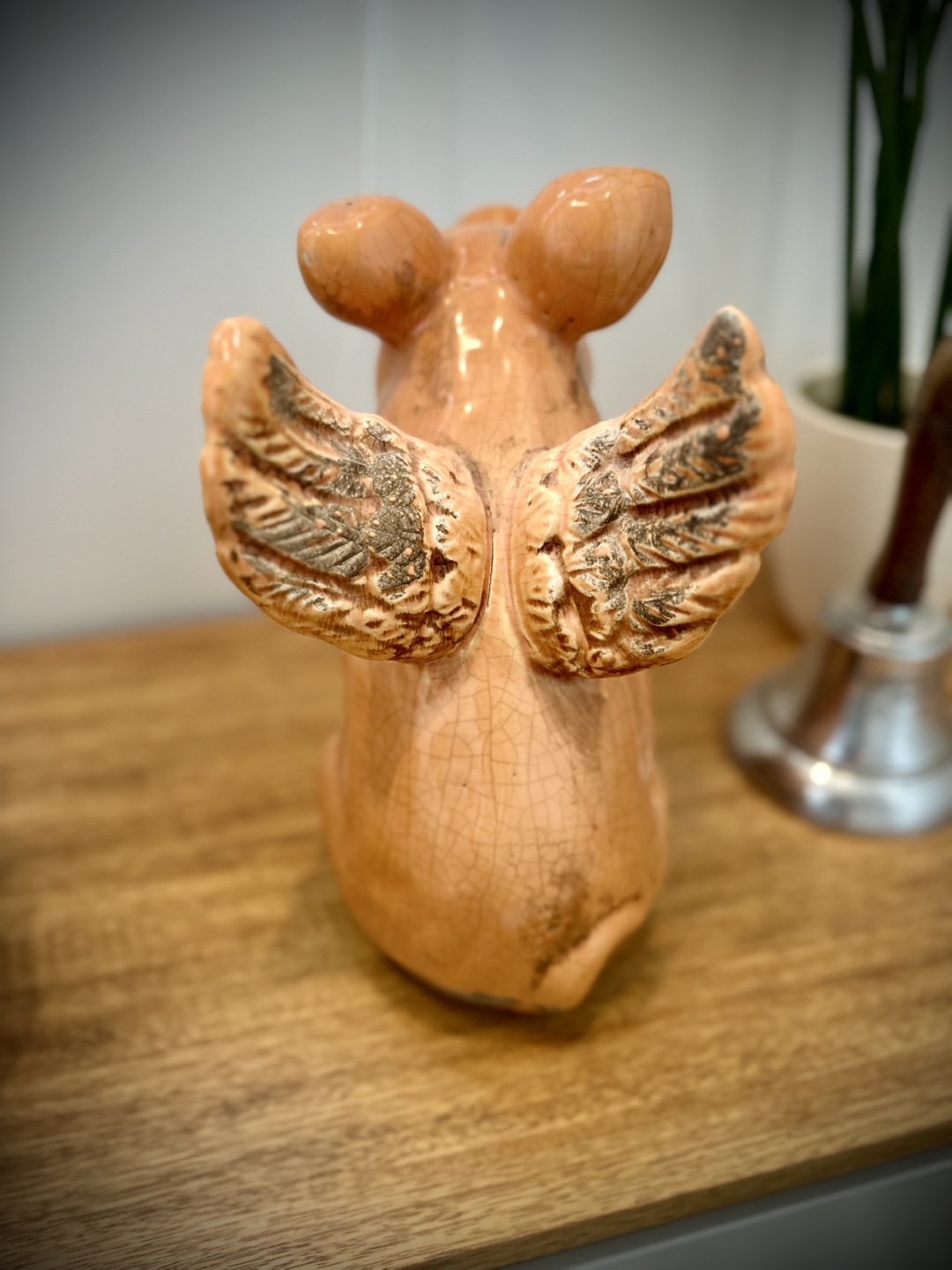 Adorable Ceramic Pig with Wings Figurine - photo 3