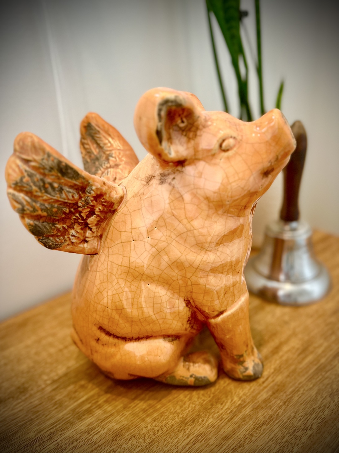 Adorable Ceramic Pig with Wings Figurine - photo 2