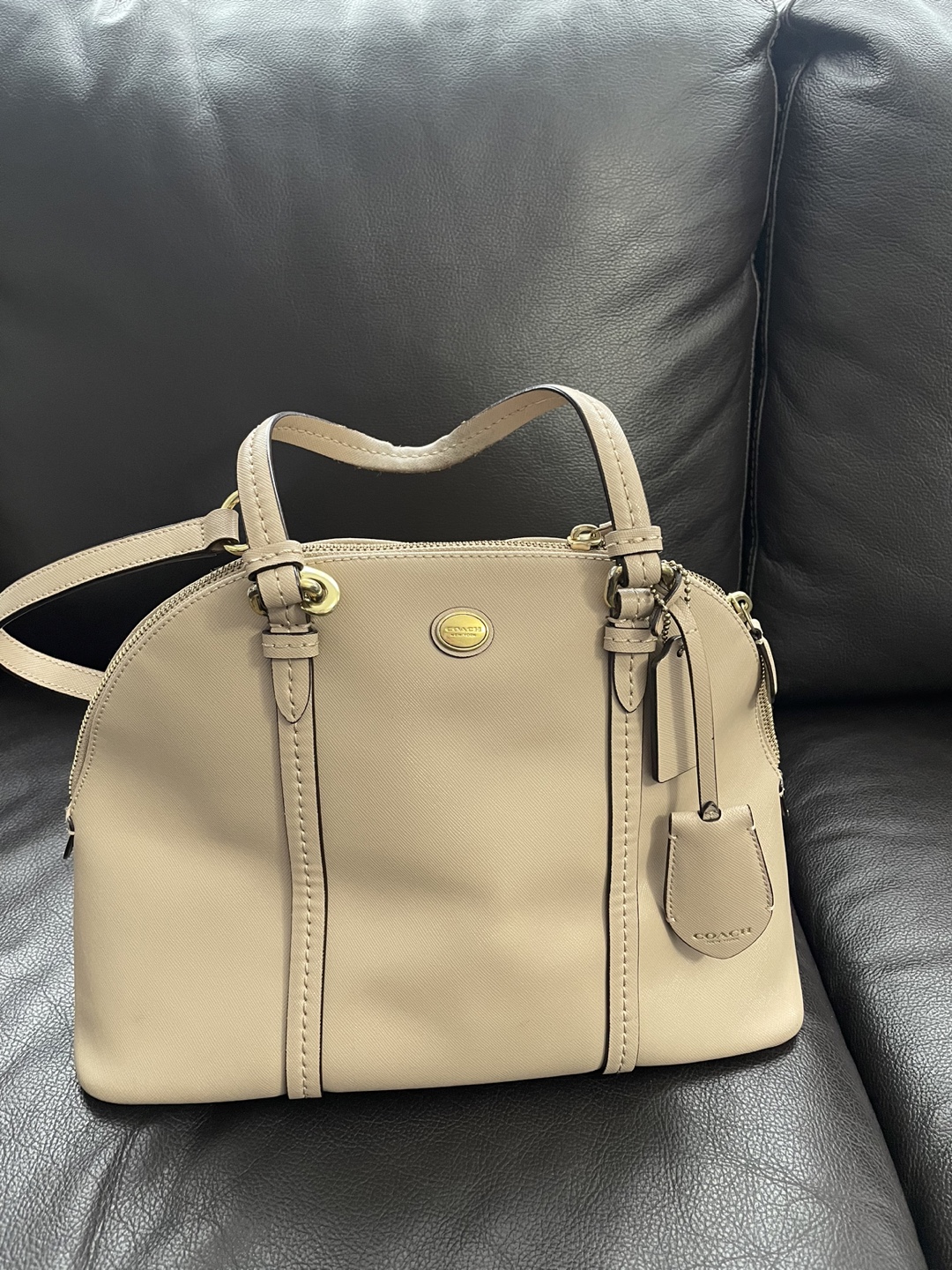 Coach Satchel Handbag Beige
