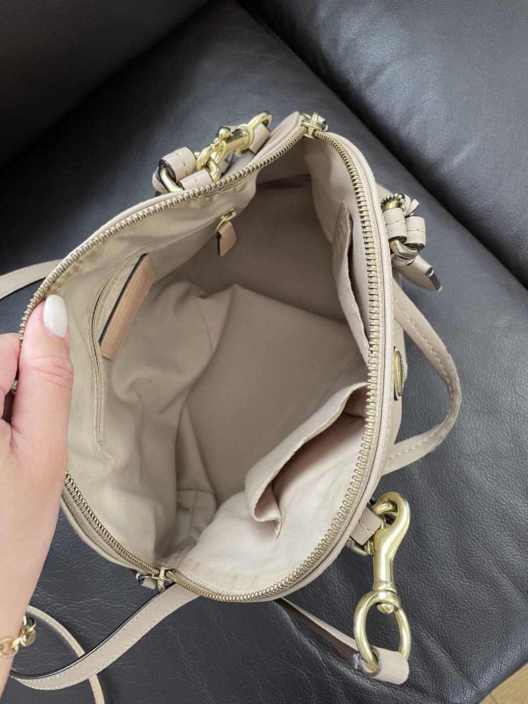 Coach Satchel Handbag Beige - photo 4