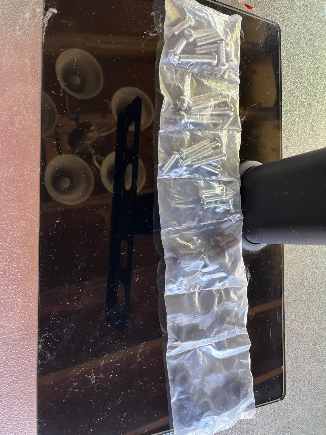 Black TV Stand with Mounting Bracket image indicator(2)