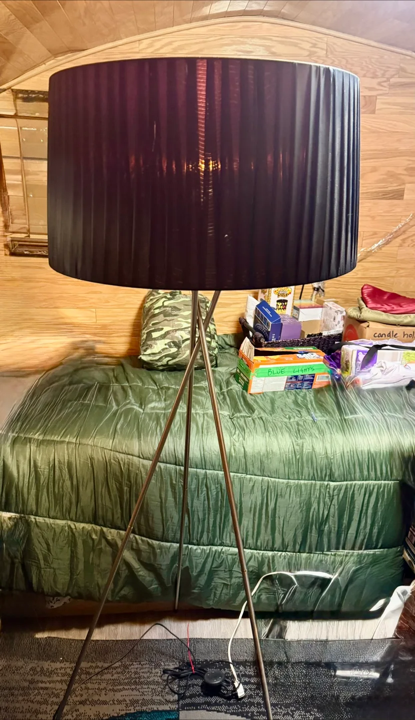 Tripod Floor Lamp with Pleated Shade thumbnail