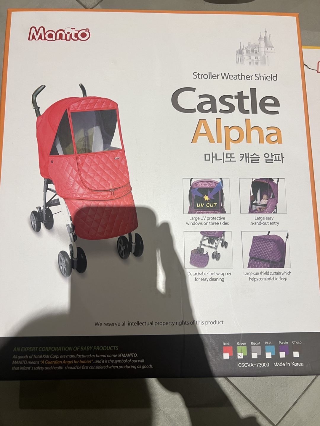 Manito Castle Alpha Stroller Weather Shield - Red