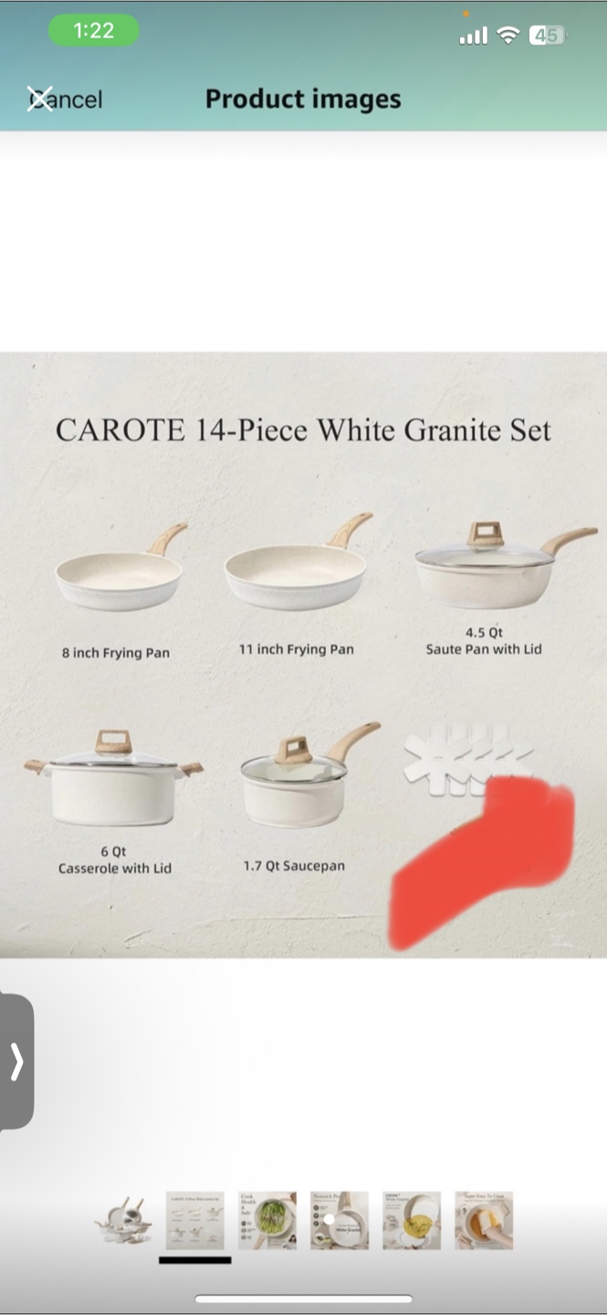 CAROTE 14-Piece White Granite Cookware Set - photo 5