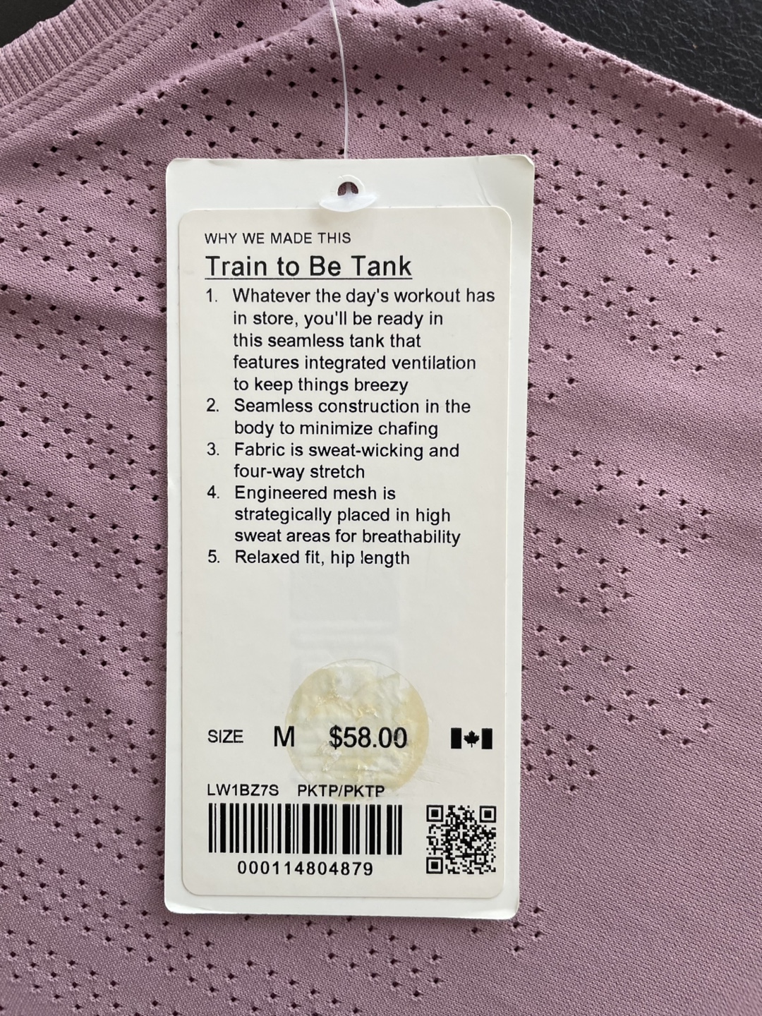 Lululemon Train to Be Tank - Size M - Pink - photo 2