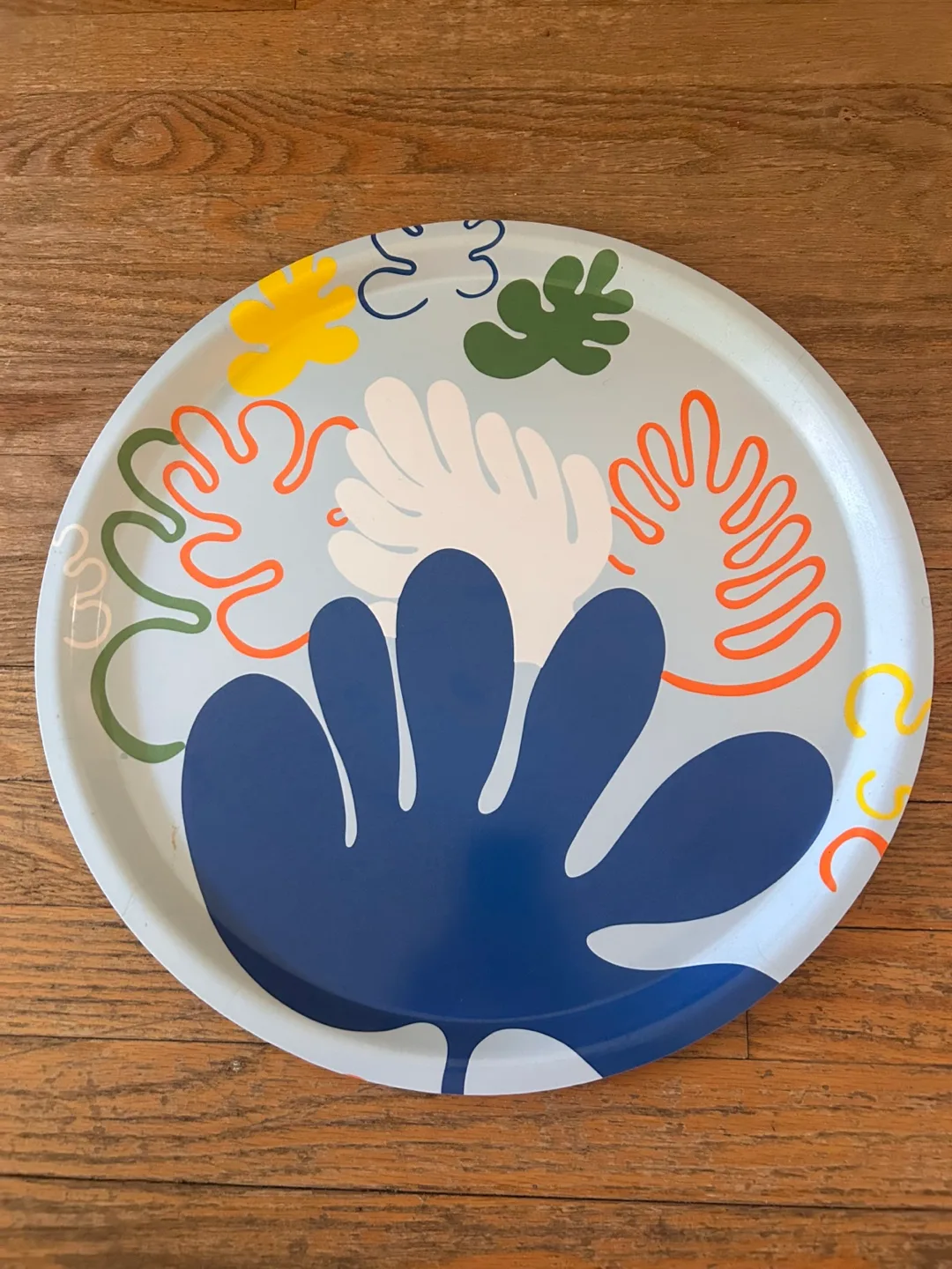Round Decorative Tray with Abstract Leaf Design IKEA tray thumbnail