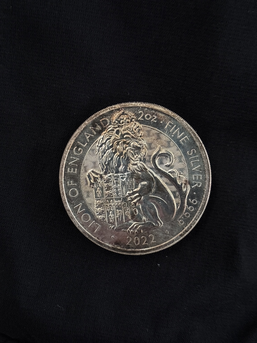 2022 2oz Fine Silver Lion of England Coin