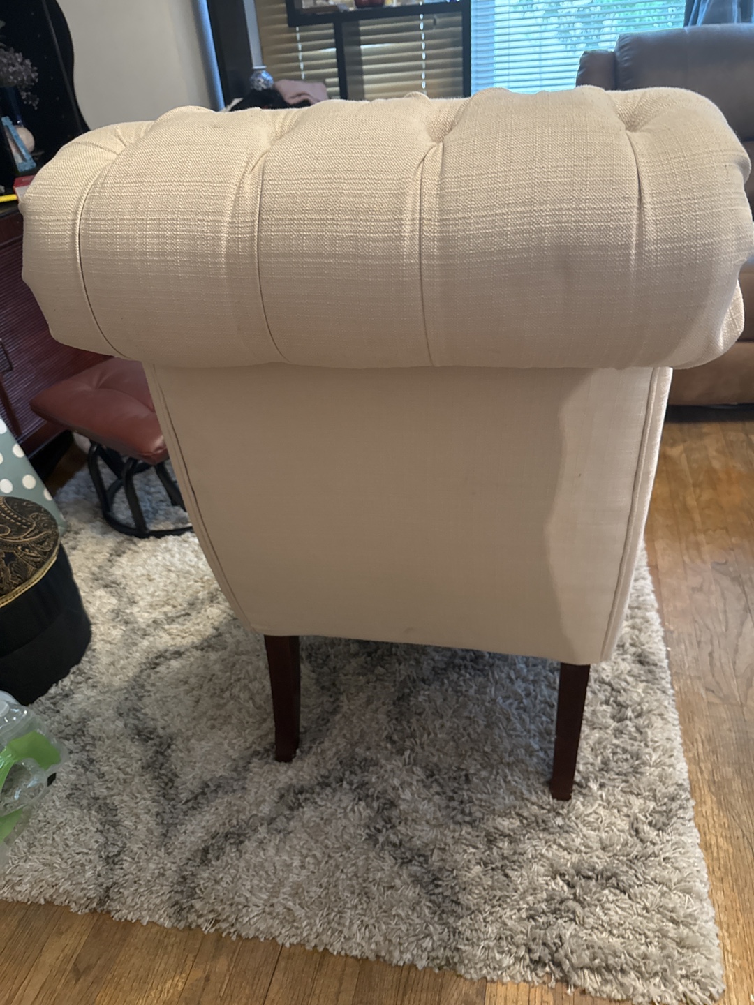 Beige Tufted Accent Chair - photo 5