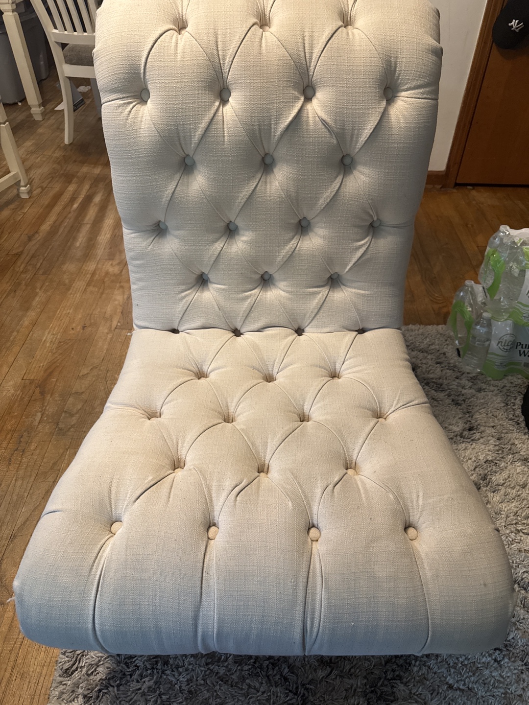 Beige Tufted Accent Chair