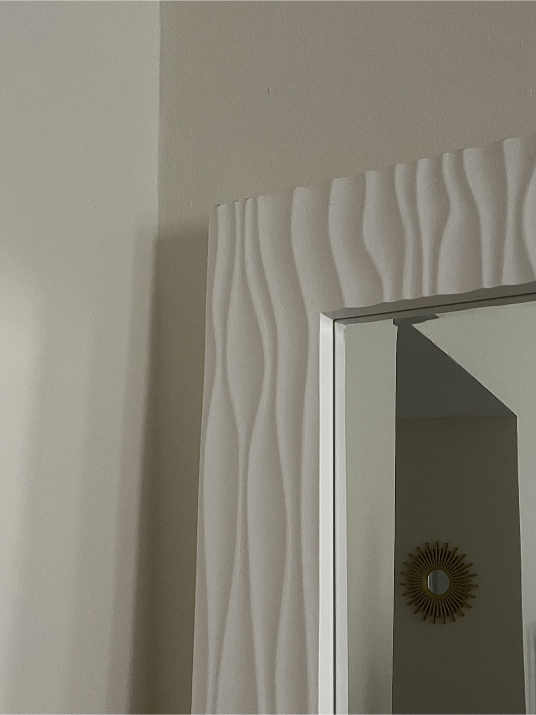 Large White Textured Full Length Mirror - photo 2
