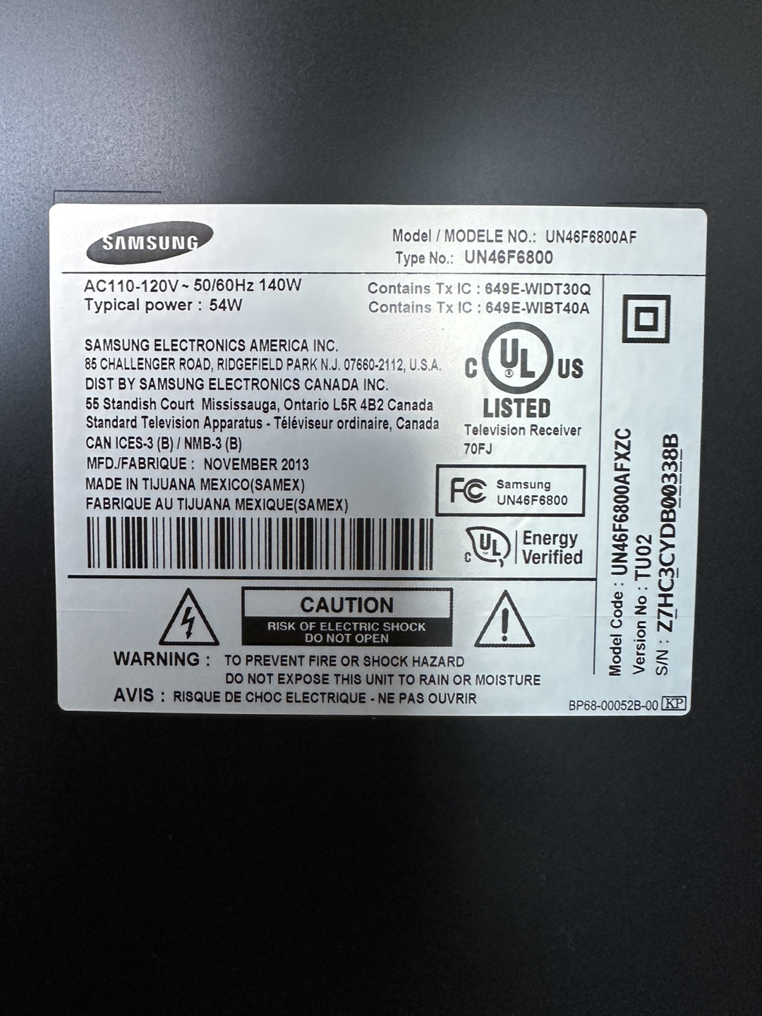 Samsung UN46F6800 Smart TV - 46 inch - photo 2