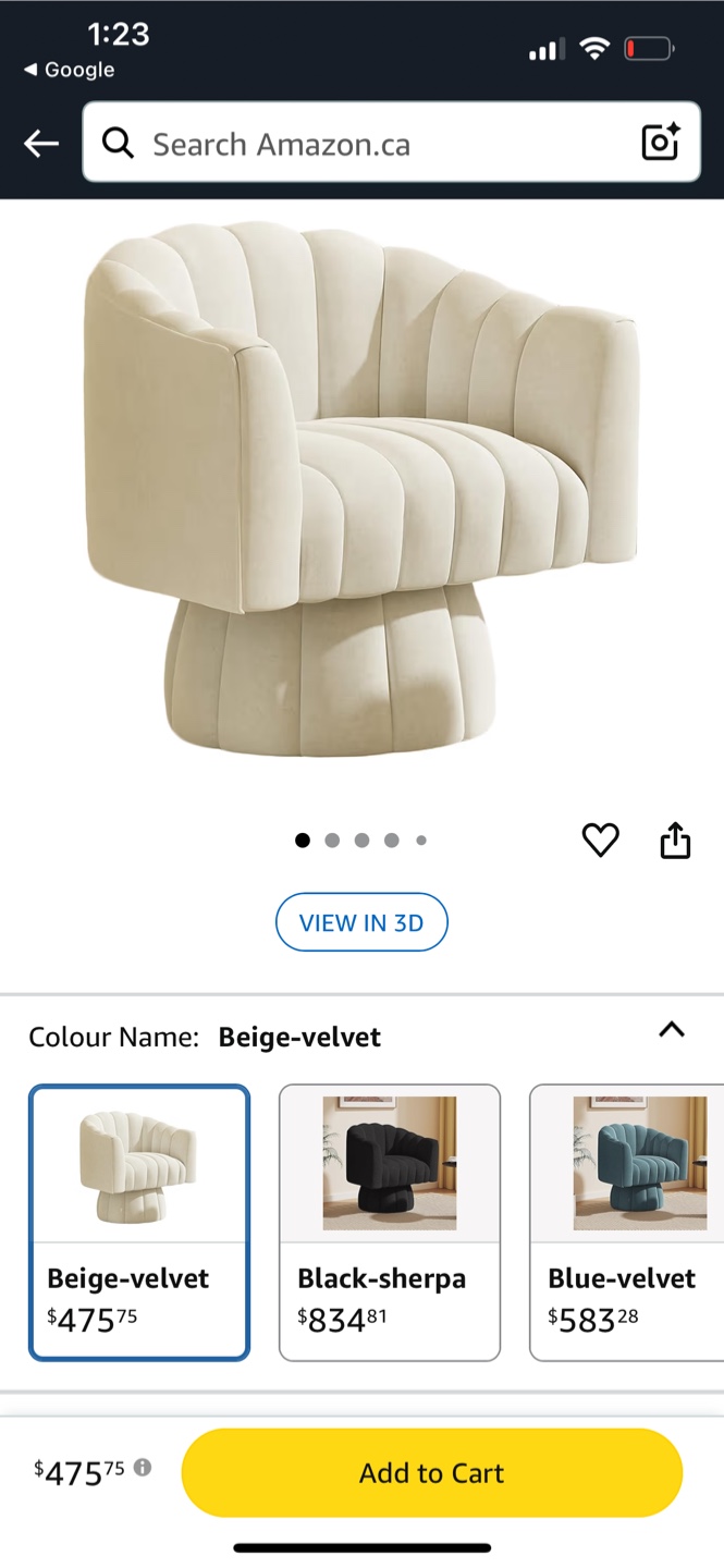 Beige Velvet Swivel Accent Chair - photo 4