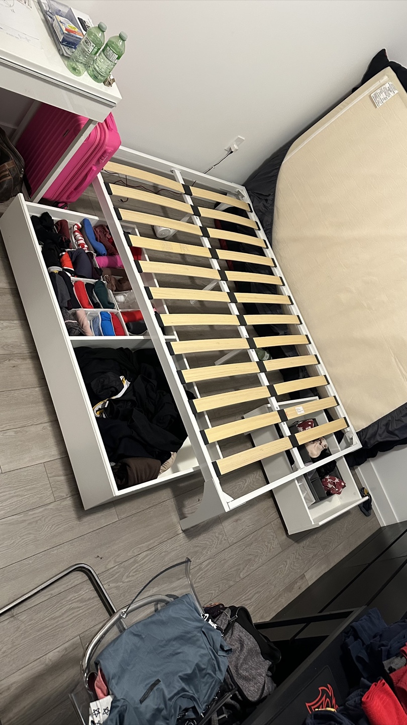 Double Bed Frame with Under Bed Storage Drawers