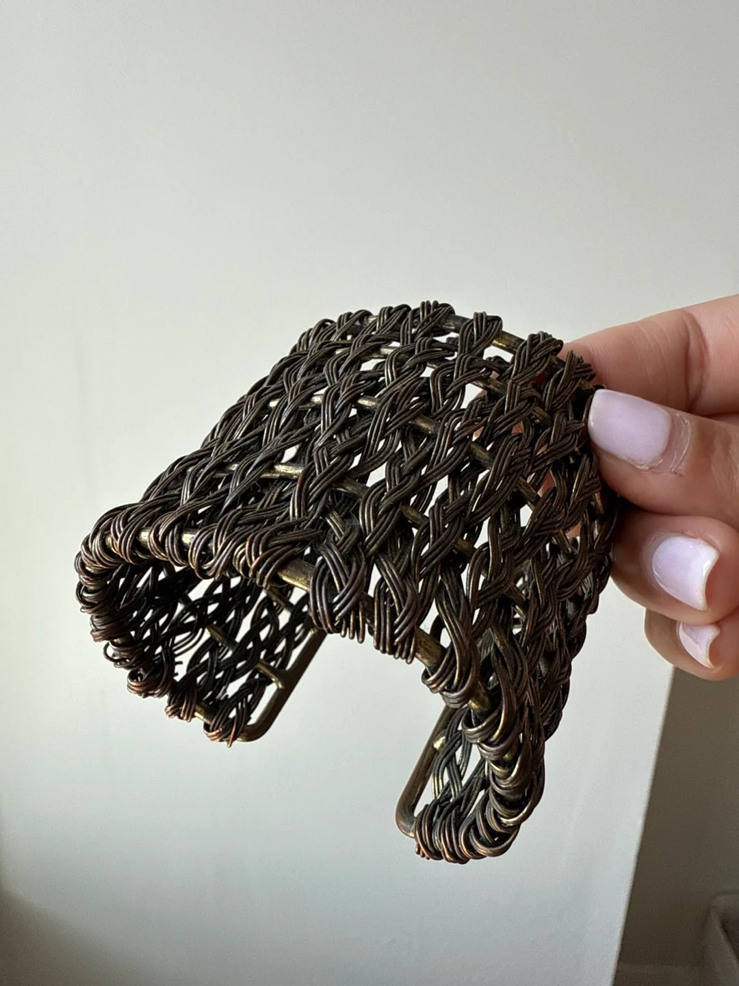 Unique Woven Metal Cuff Bracelet thumbnail