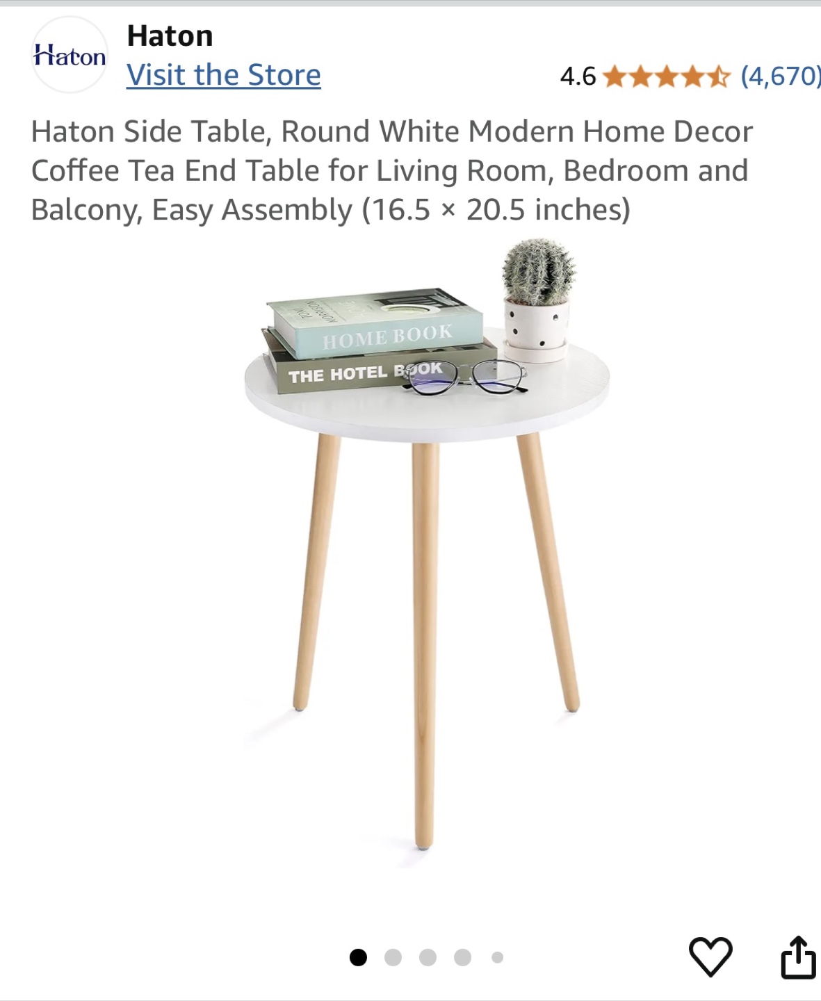 Haton Round Side Table - photo 4