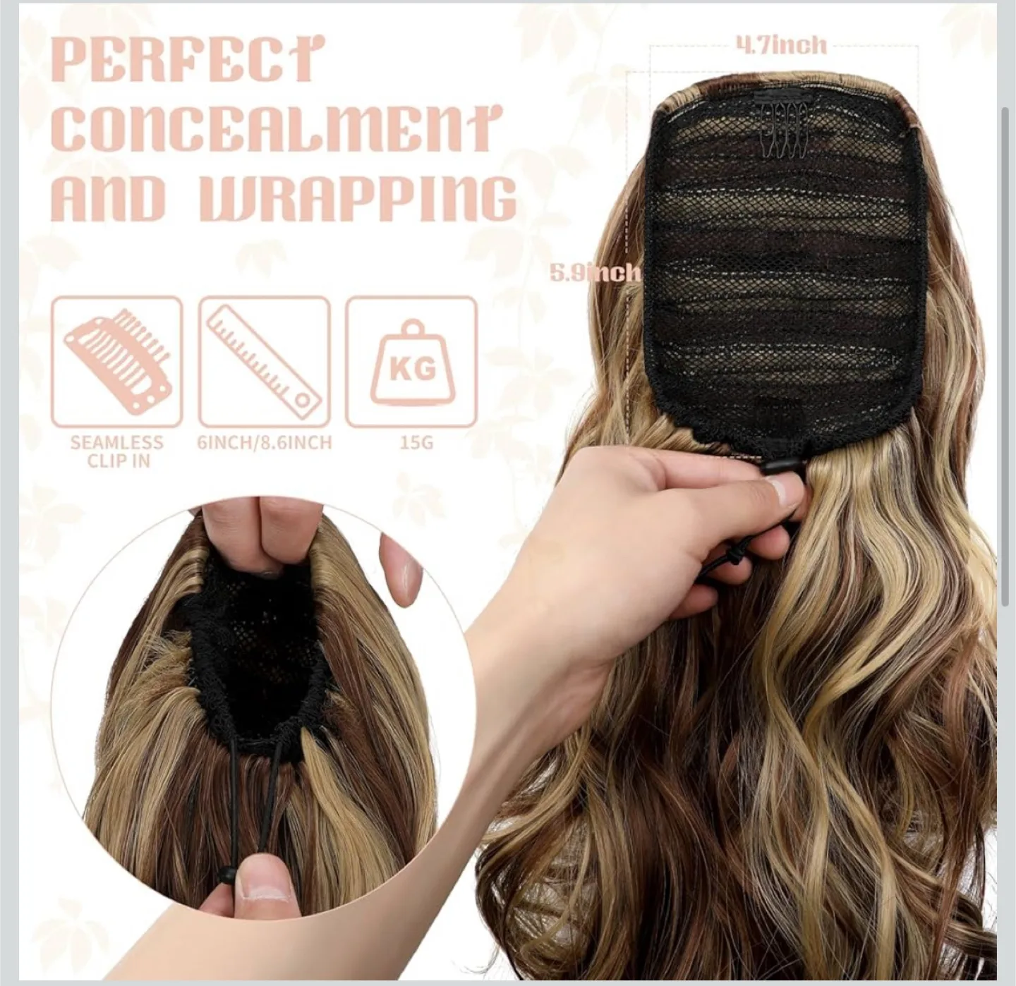 Wavy Clip-in Ponytail Hair Extension image indicator(3)