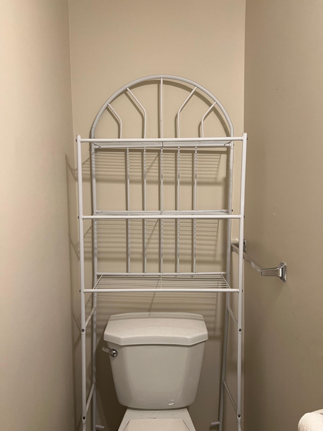 White Metal Over-the-Toilet Organizer