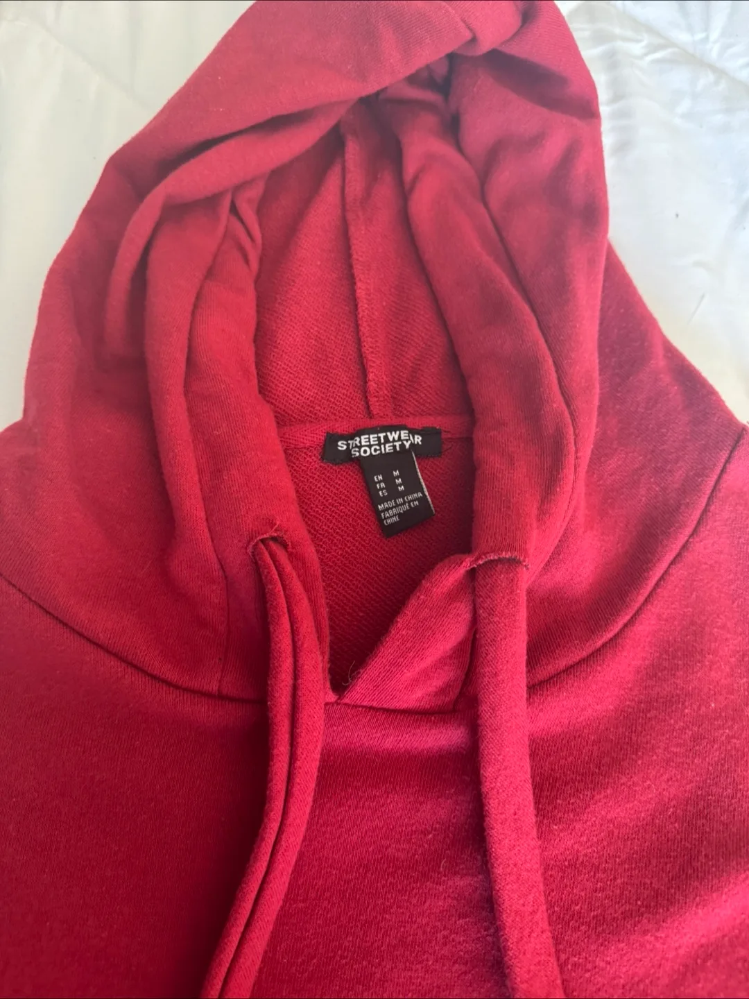 Burgundy cropped hoodie image indicator(2)