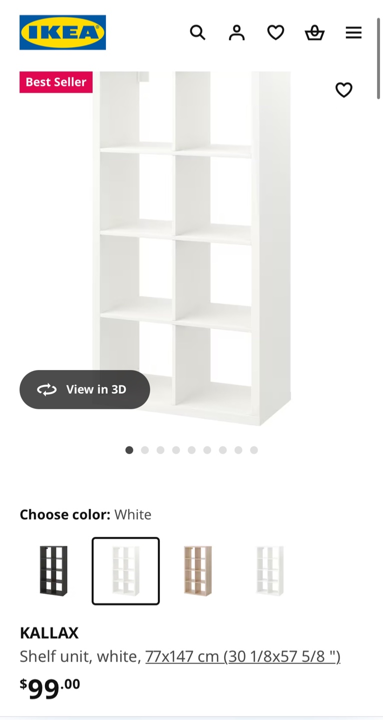 IKEA KALLAX Shelf Unit - White