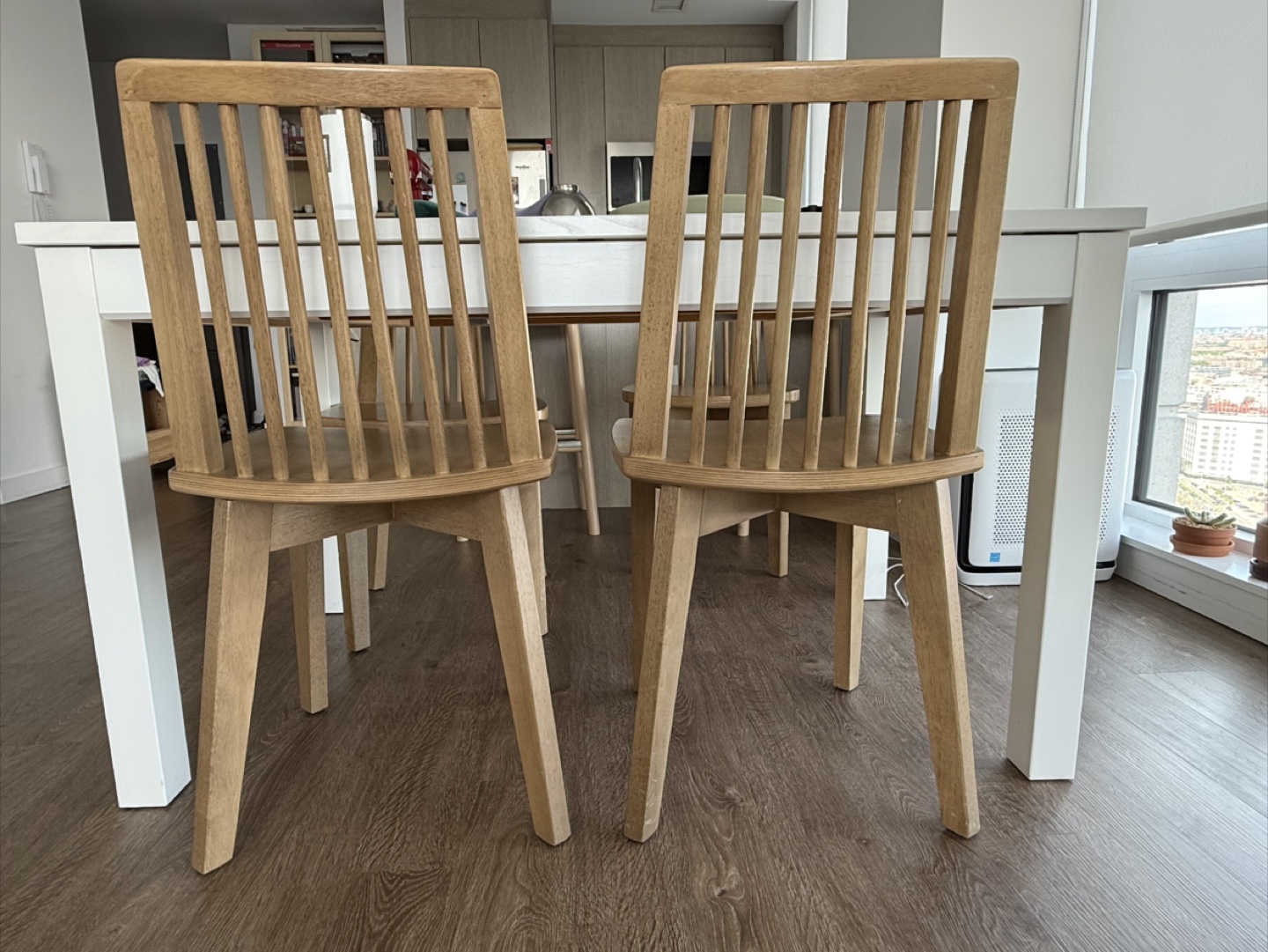 Set of 4 Wooden Dining Chairs