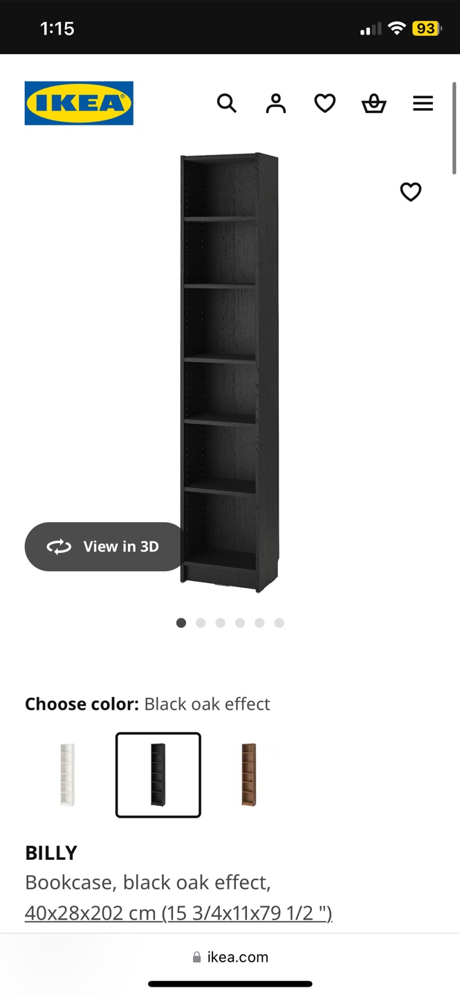 IKEA BILLY Bookcase - Black Oak Effect - photo 2
