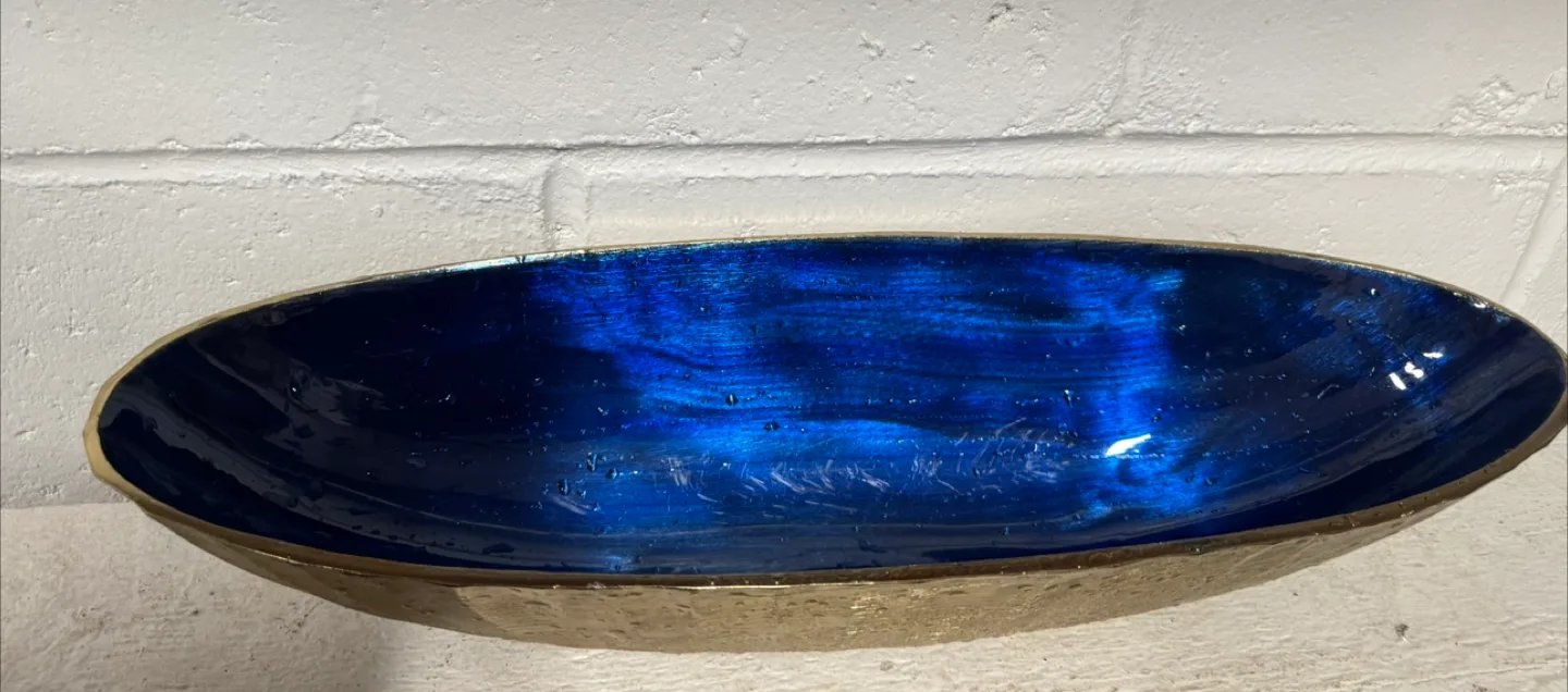 Gold and Blue Decorative Bowl image indicator(2)