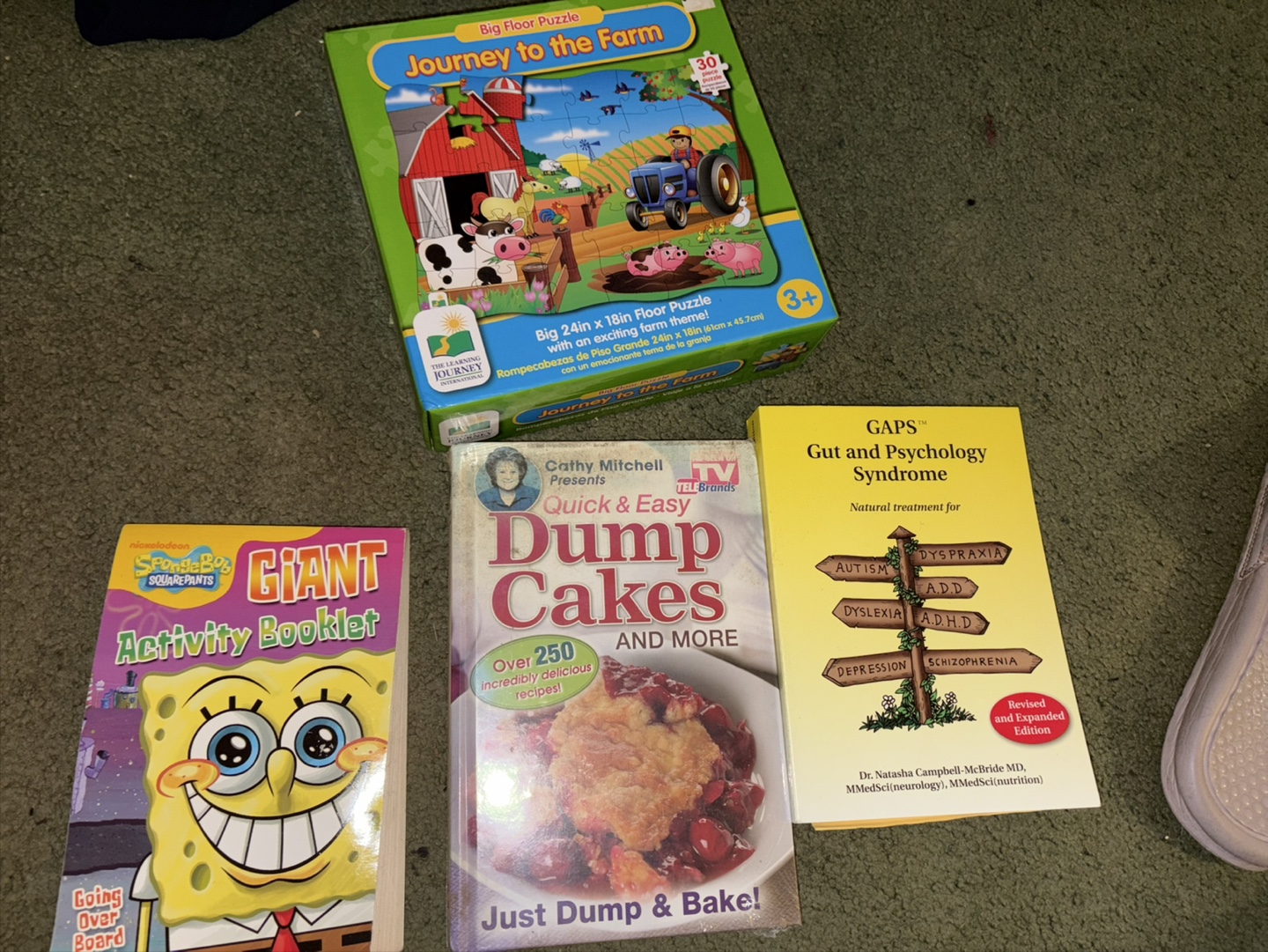Lot of 3 Books, a Puzzle and a scarf