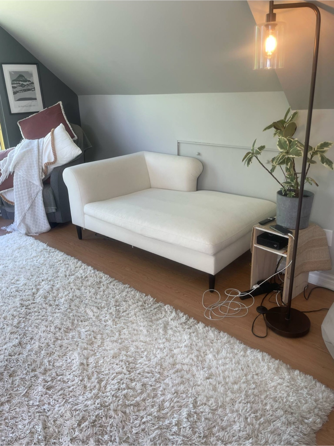 CB2 White Chaise Lounge
