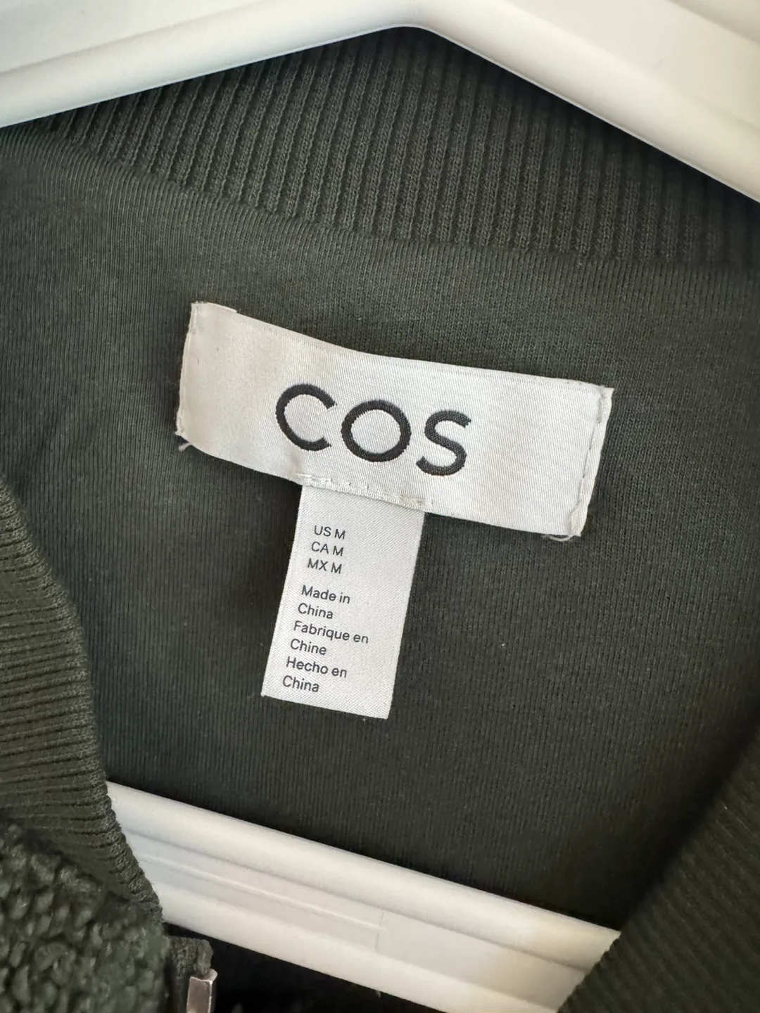 COS Green Teddy Bomber Jacket image indicator(2)