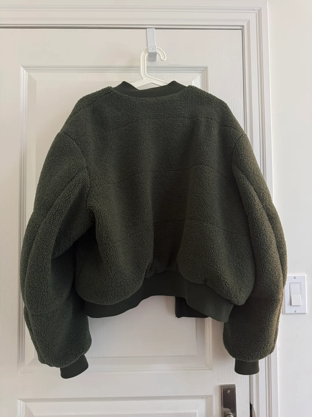 COS Green Teddy Bomber Jacket image indicator(3)