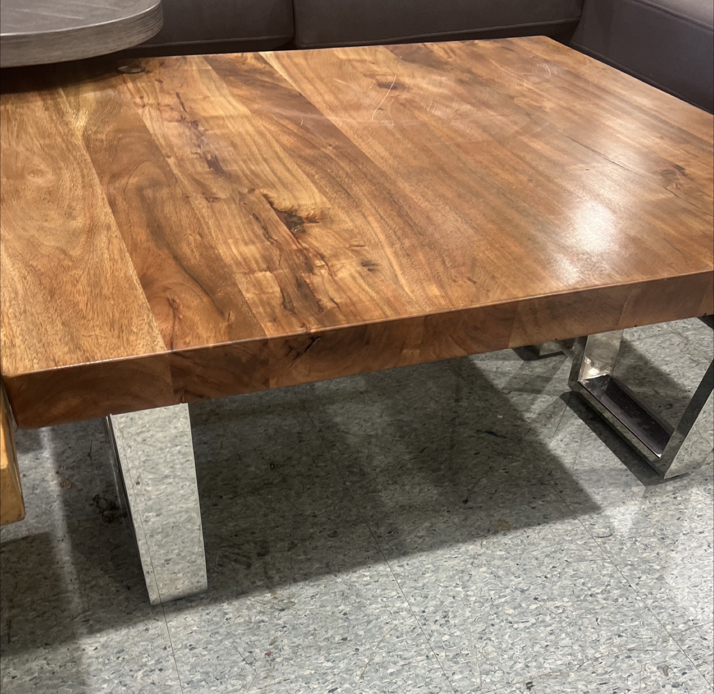 Modern Mango Wood Coffee Table with Chrome Legs - photo 3