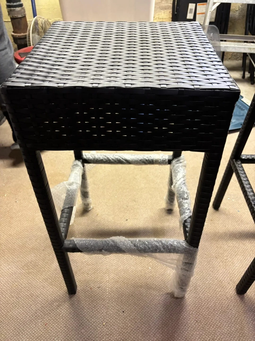2 Black Wicker Bar Stool image indicator(2)