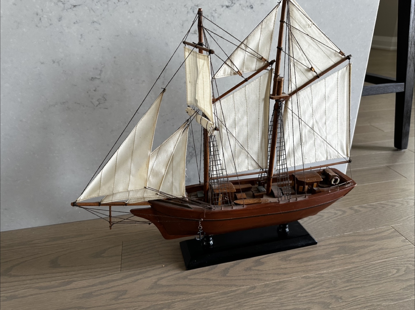 Vintage Wooden Schooner Ship Model - photo 2