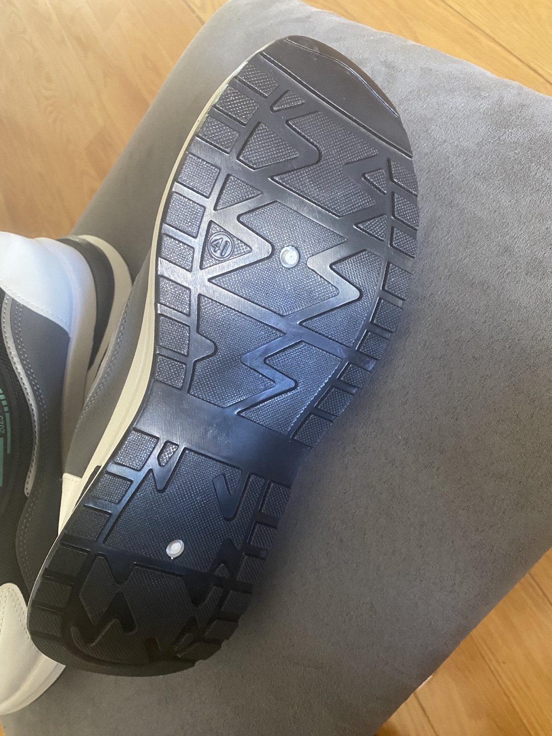 Pair of Grey and Black Sneakers - Size 8 - photo 3
