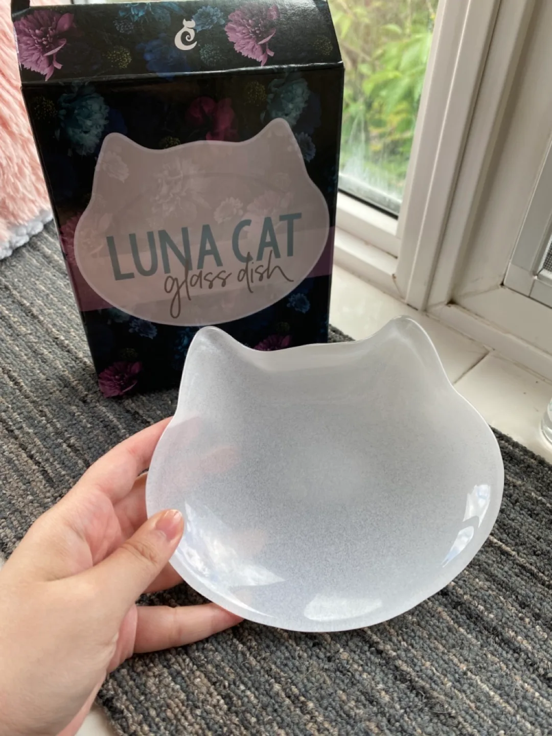 Cat-Shaped Glass Dish, Alarm Clock, and Mug Bundle thumbnail